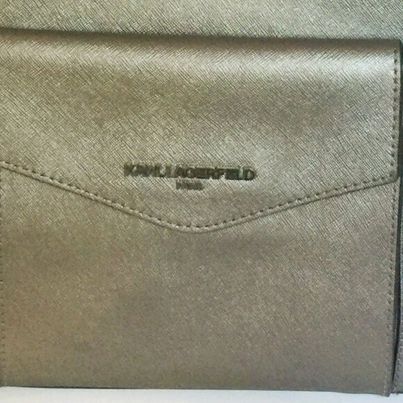 KARL LAGERFIELD PARIS SILVER SHOULDER BAG- NWOT - Picture 4 of 4